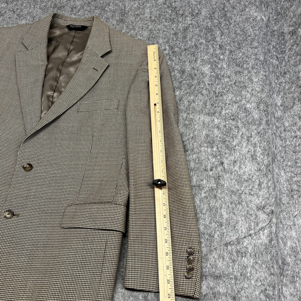 Jos‎ A Bank Blazer Mens 42S Beige Brown Houndstooth Silk Wool Sport Coat Jacket - Picture 13 of 16